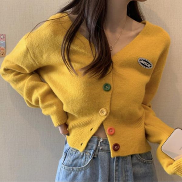 women's knits & tees button knit cardigans sweaters women v neck loose yellow thicked pull femme white short casual coat fashion clothi
women's knits & tees button knit cardigans sweaters women v neck loose yellow thicked pull femme white short casual coat fashion clothi