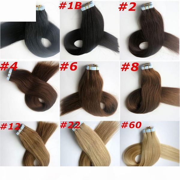 100g 40pcs glue skin weft tape in hair extensions 18 20 22 24inch brazilian indian human hair extensions, Black
100g 40pcs glue skin weft tape in hair extensions 18 20 22 24inch brazilian indian human hair extensions, Black