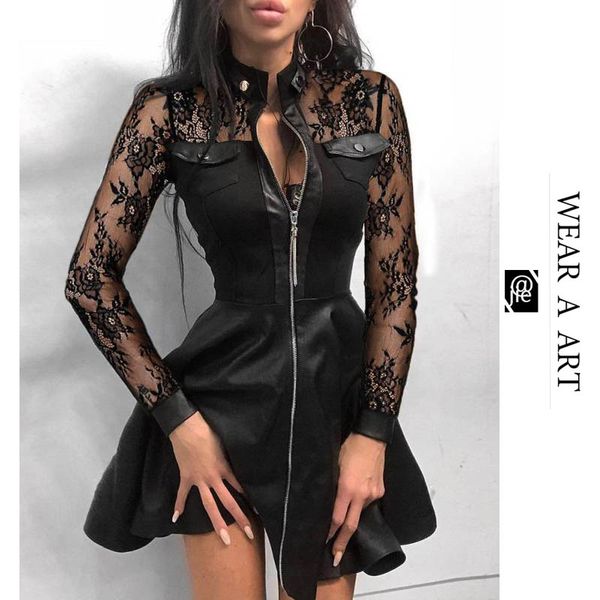 women pu leather dress female stitching fashion skirt girl lace hollow-out plaid blouse leisure work outdoor party spring and summer, White;black
women pu leather dress female stitching fashion skirt girl lace hollow-out plaid blouse leisure work outdoor party spring and summer, White;black