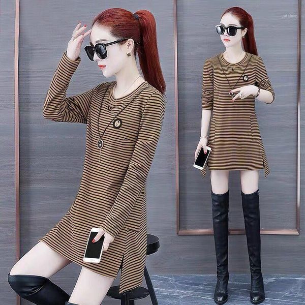 2021 spring and autumn new 95% cotton women 's clothing fashion casual mid-length t- shirt striped long sleeve base shirt1, White
2021 spring and autumn new 95% cotton women 's clothing fashion casual mid-length t- shirt striped long sleeve base shirt1, White