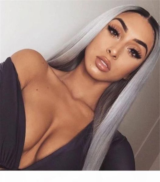 aiva 13x6 lace wigs gray long straight wig of human hair with baby hair glueless brazilian ombre lace frontal wig for black women, Black;brown
aiva 13x6 lace wigs gray long straight wig of human hair with baby hair glueless brazilian ombre lace frontal wig for black women, Black;brown