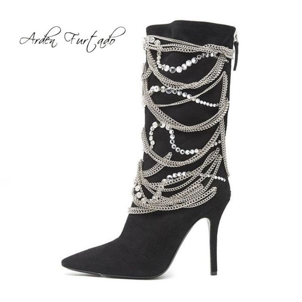arden furtado 2020 autumn winter chains fashion boots stilettos mid calf boots back zipper women's shoes ladies big size 47 48, Black
arden furtado 2020 autumn winter chains fashion boots stilettos mid calf boots back zipper women's shoes ladies big size 47 48, Black