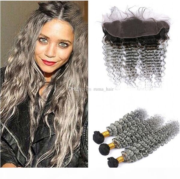 8a malaysian deep wave grey human hair 3 bundles with lace frontal 2 tone 1b gray curly ombre virgin hair weaves dhl free, Black;brown
8a malaysian deep wave grey human hair 3 bundles with lace frontal 2 tone 1b gray curly ombre virgin hair weaves dhl free, Black;brown