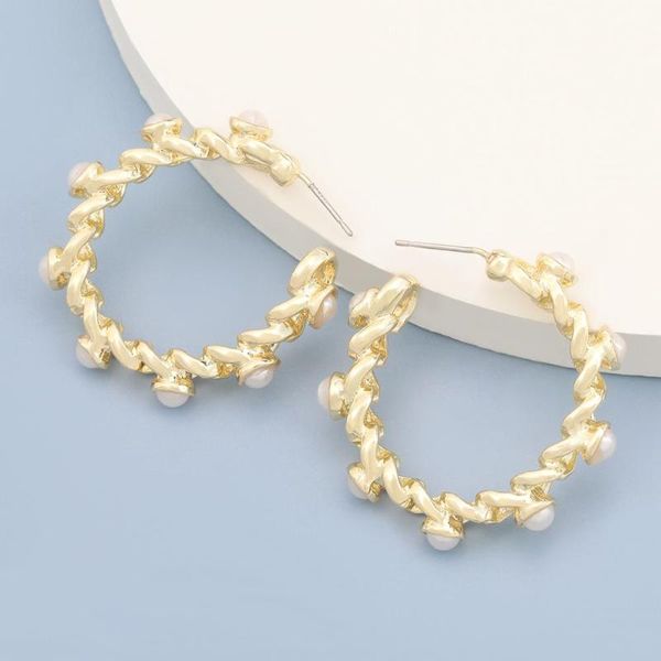 hoop & huggie korean elegant pearl gold chain earrings for women romantic circle handmade jewelry charm wedding brincos gifts, Golden;silver
hoop & huggie korean elegant pearl gold chain earrings for women romantic circle handmade jewelry charm wedding brincos gifts, Golden;silver