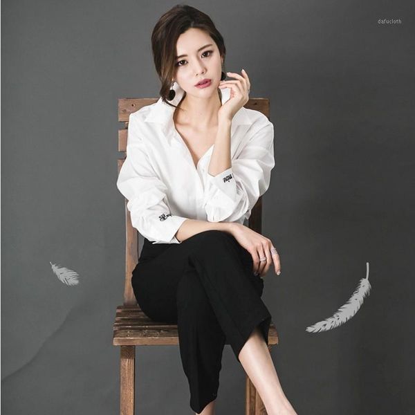 women white blouse loose large size letter embroidery cotton shirts new summer autumn irregular drop shoulder shirt blusa 1
women white blouse loose large size letter embroidery cotton shirts new summer autumn irregular drop shoulder shirt blusa 1