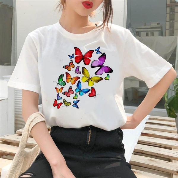 summer new colorfull butterfly painted t shirts women harajuku streetwear short sleeve o neck tshirt vogue female tshirt, White
summer new colorfull butterfly painted t shirts women harajuku streetwear short sleeve o neck tshirt vogue female tshirt, White