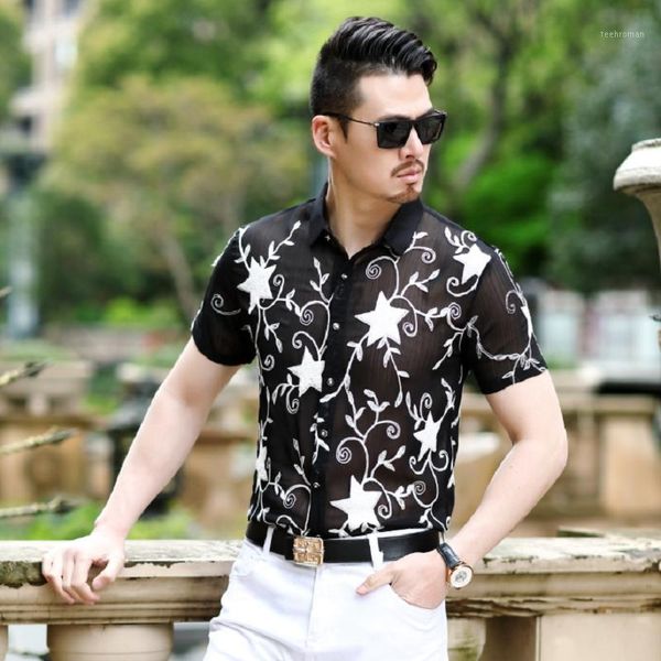 summer mens fashion 2020 see through shirts for black transparent party silk baroque stylish club1 men's casual, White;black
summer mens fashion 2020 see through shirts for black transparent party silk baroque stylish club1 men's casual, White;black