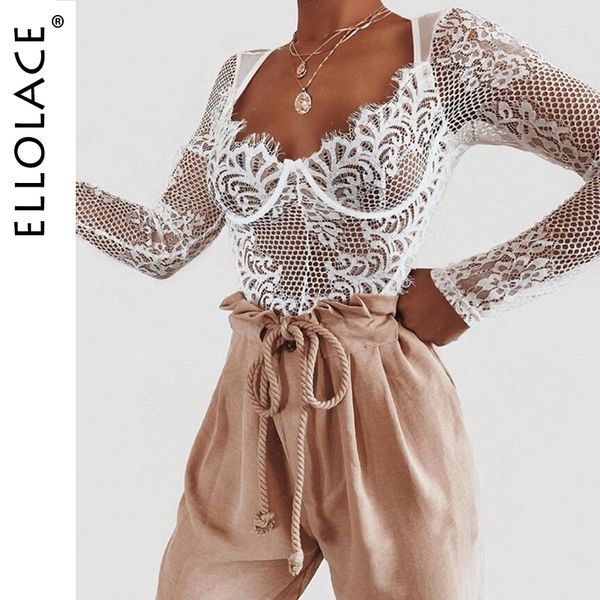 ellolace lace bodysuit women deep-v long sleeve rompers bodycon bodys summer overalls female mesh fashion jumpsuit y200401, Black;white
ellolace lace bodysuit women deep-v long sleeve rompers bodycon bodys summer overalls female mesh fashion jumpsuit y200401, Black;white