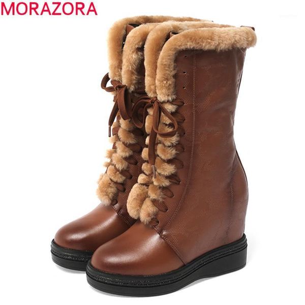 boots morazora 2021 genuine leather ankle fashion lace up keep warm shoes round toe platform high heels women boots1, Black
boots morazora 2021 genuine leather ankle fashion lace up keep warm shoes round toe platform high heels women boots1, Black