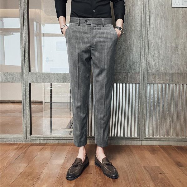 fashion men business dress pants classic striped casual slim formal office social suit pants streetwear ankle length trousers, White;black
fashion men business dress pants classic striped casual slim formal office social suit pants streetwear ankle length trousers, White;black