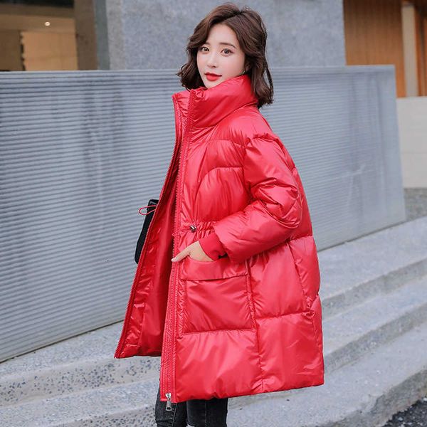 2020 winter new women's down cotton coat loose plus size thick warm stand-up collar glossy overcoat female padded parkas casaco, Black
2020 winter new women's down cotton coat loose plus size thick warm stand-up collar glossy overcoat female padded parkas casaco, Black