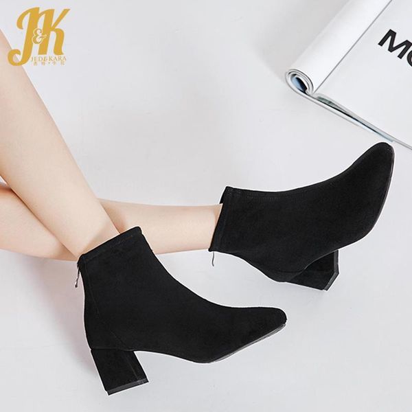 jk high heels ankle boots women stretch flock booties ladies zip shoes female square toe shoes female winter 2020 new1, Black
jk high heels ankle boots women stretch flock booties ladies zip shoes female square toe shoes female winter 2020 new1, Black