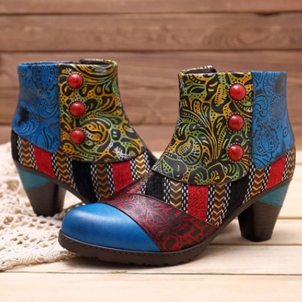 pu leather ankle boots women shoes bohemian splicing zip handmade spring retro block high heels women boots new, Black
pu leather ankle boots women shoes bohemian splicing zip handmade spring retro block high heels women boots new, Black