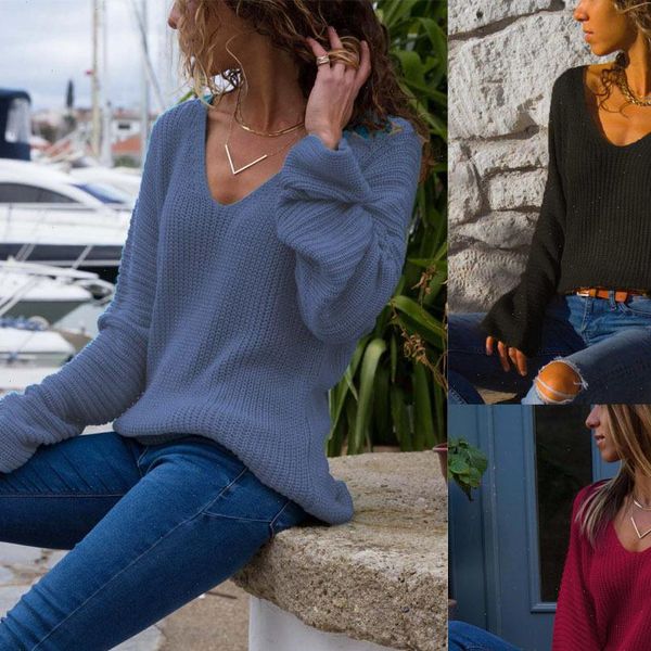2021 arrived v neck thin knitted sweater loose casual winter women pullover black red blue female solid easy to match, White;black
2021 arrived v neck thin knitted sweater loose casual winter women pullover black red blue female solid easy to match, White;black