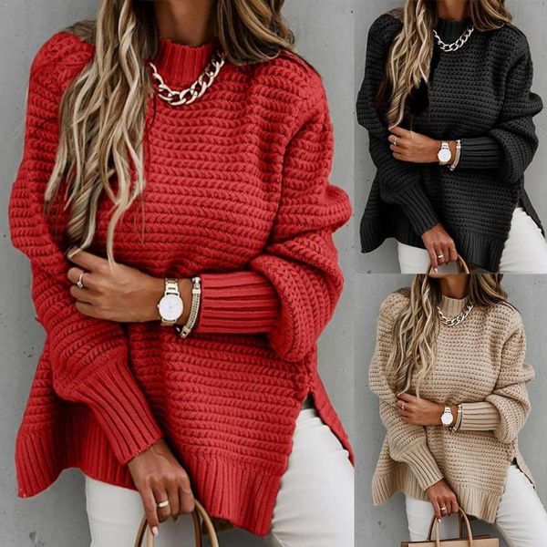 women's sweaters autumn and winter style long-sleeved half-high slit knit neck side sweater drawstring color solid p7m5, White;black
women's sweaters autumn and winter style long-sleeved half-high slit knit neck side sweater drawstring color solid p7m5, White;black