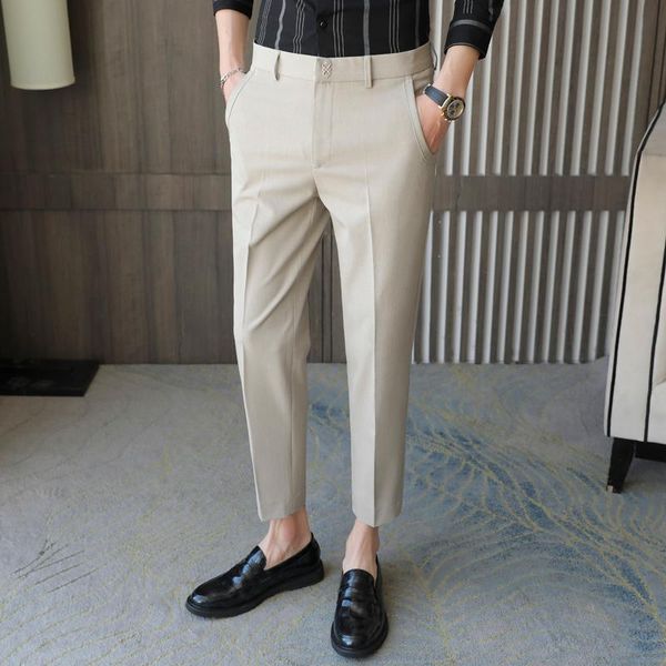 men's suits & blazers 2021 spring casual business dress pants men slim ankle length office social suit solid color wedding streetwear t, White;black
men's suits & blazers 2021 spring casual business dress pants men slim ankle length office social suit solid color wedding streetwear t, White;black