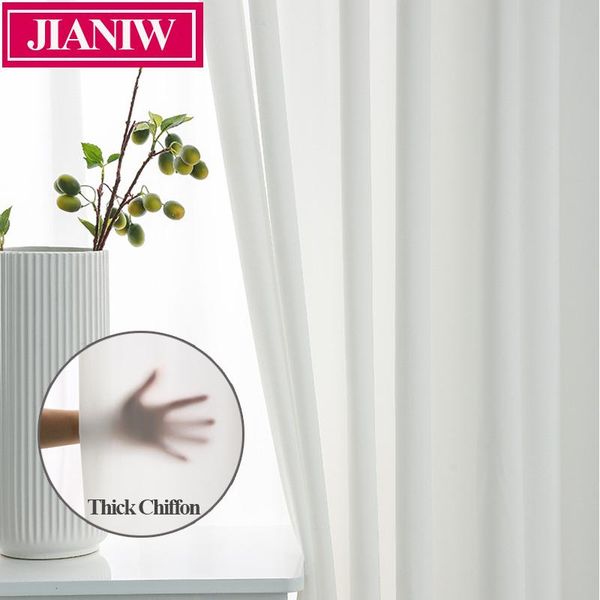 jianiw luxurious thicken chiffon solid soft sheer curtains for bedroom white tulle voile curtain for living room custom made
jianiw luxurious thicken chiffon solid soft sheer curtains for bedroom white tulle voile curtain for living room custom made