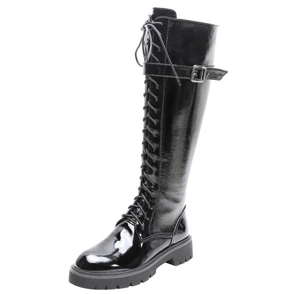 boots 2021 autumn winter handmade genuine leather cross-tied knee high long ckunky platform buckle strap women knight, Black
boots 2021 autumn winter handmade genuine leather cross-tied knee high long ckunky platform buckle strap women knight, Black