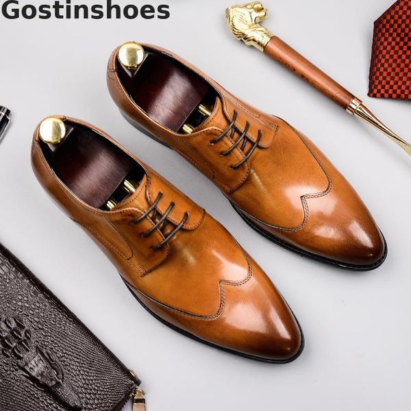 formal derby shoes men genuine leather black brown color wing tip lace-up pointed toe leather shoes dress for wedding business
formal derby shoes men genuine leather black brown color wing tip lace-up pointed toe leather shoes dress for wedding business