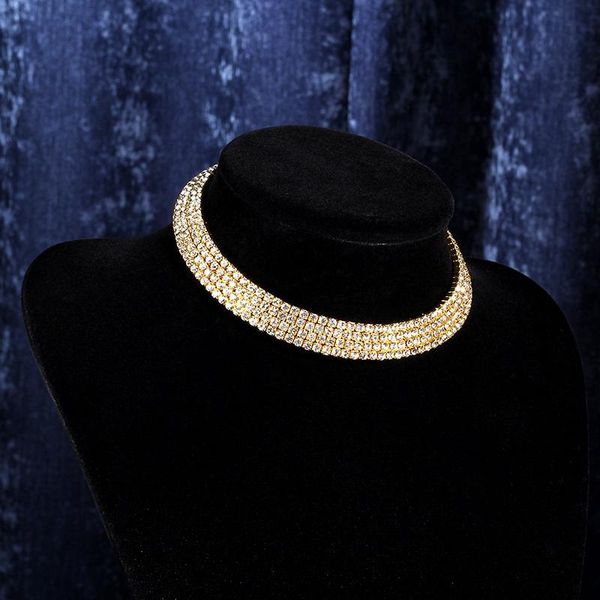 chokers luxury wedding party prom stretch 4 row rhinestone maxi chain shiny crystal choker necklace for women 2021 collier, Golden;silver
chokers luxury wedding party prom stretch 4 row rhinestone maxi chain shiny crystal choker necklace for women 2021 collier, Golden;silver