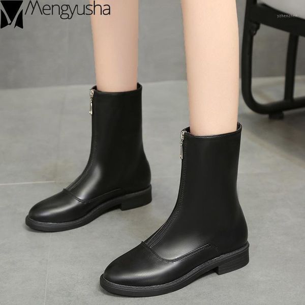 boots solid leather flats woman front zipper mid-calf botas mujer plush student snow botines british winter warm footwear 20211, Black
boots solid leather flats woman front zipper mid-calf botas mujer plush student snow botines british winter warm footwear 20211, Black