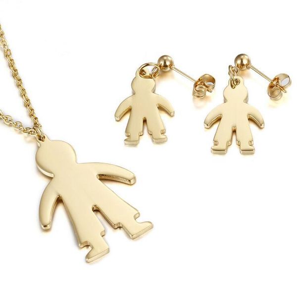gold color cartoon boy pendant necklace earrings sets silver color stainless steel kids jewelry children's day gifts girl
gold color cartoon boy pendant necklace earrings sets silver color stainless steel kids jewelry children's day gifts girl