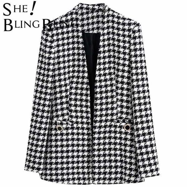 sheblingbling za woman casual traf coats autumn v buttons open stitch houndstooth jacket female slim tweed woolen blazers 220114, Black;brown
sheblingbling za woman casual traf coats autumn v buttons open stitch houndstooth jacket female slim tweed woolen blazers 220114, Black;brown