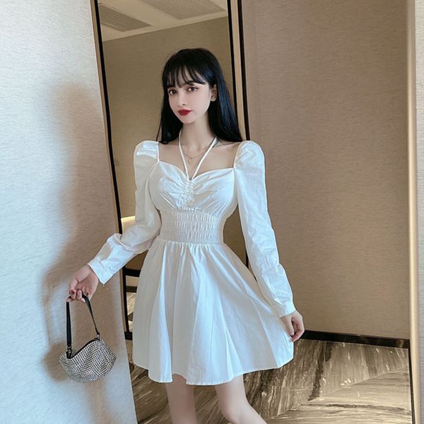 #5443 spring summer black white casual vintage short dress women square collar mini dress elastic waist ladies dresses tide y0118, Black;gray
#5443 spring summer black white casual vintage short dress women square collar mini dress elastic waist ladies dresses tide y0118, Black;gray