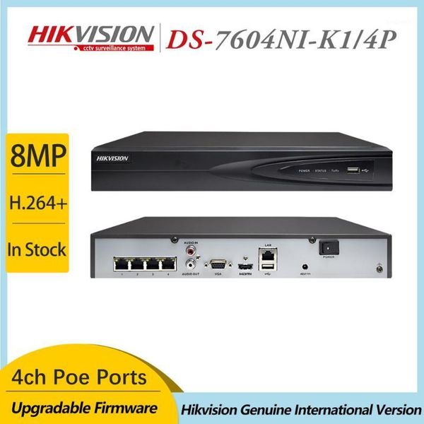 hikvision english version ds-7604ni-k1/4p 4ch 1u 4 poe 4k nvr embedded plug play for ip camera cctv system upgradable 1080p1, Black;white
hikvision english version ds-7604ni-k1/4p 4ch 1u 4 poe 4k nvr embedded plug play for ip camera cctv system upgradable 1080p1, Black;white