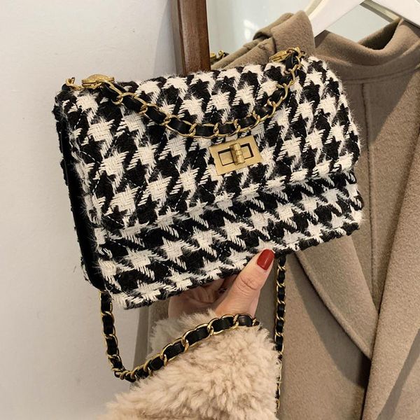 ladies new fashion houndstooth woolen shoulder bag fashion hardware chain design messenger bag women croddbody female
ladies new fashion houndstooth woolen shoulder bag fashion hardware chain design messenger bag women croddbody female