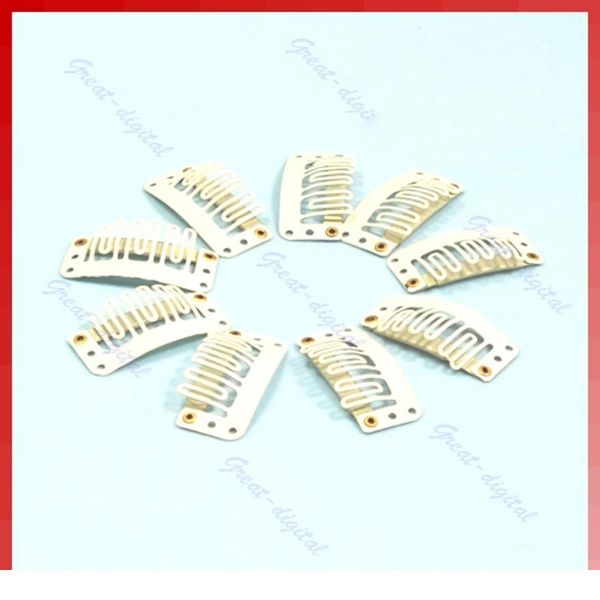 10 pcs 32mm u shape snap metal hair clips for hair extensions weft clip-on wig beige/brown/bla bbywxv, Silver
10 pcs 32mm u shape snap metal hair clips for hair extensions weft clip-on wig beige/brown/bla bbywxv, Silver