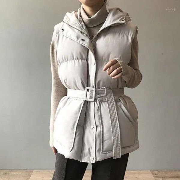 winter hooded sleeveless jacket women spring windproof warm down cotton women vest coat casual thicken waistcoat with belt1, Black;white
winter hooded sleeveless jacket women spring windproof warm down cotton women vest coat casual thicken waistcoat with belt1, Black;white