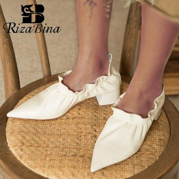 rizabina women pumps shoes fashion pointed toe thick heels shoes women genuine leather pleated flower dance footwear size 34-39, Black
rizabina women pumps shoes fashion pointed toe thick heels shoes women genuine leather pleated flower dance footwear size 34-39, Black