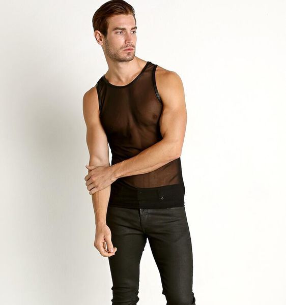 men' tank mesh vest male hollow out summer transparent thin see-through base, White;black
men' tank mesh vest male hollow out summer transparent thin see-through base, White;black