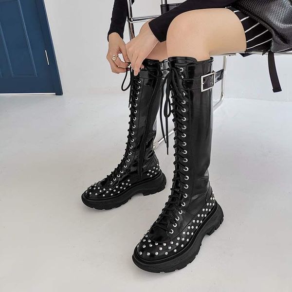 2020 new winter shoes women's high boots cow leather rivet round toe thigh high boots nightclub classic knee femme, Black
2020 new winter shoes women's high boots cow leather rivet round toe thigh high boots nightclub classic knee femme, Black