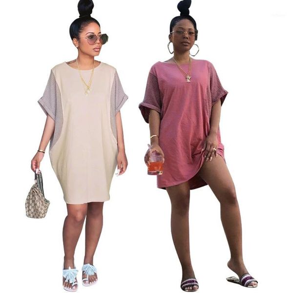 2020 summer new women's casual loose short sleeves t-shirt patchwork dress women cozy mini dresses1, Black;gray
2020 summer new women's casual loose short sleeves t-shirt patchwork dress women cozy mini dresses1, Black;gray