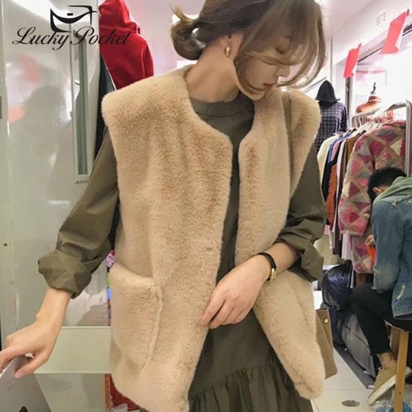 women autumnkorean version winter new street style loose short solid color sleeveless fur coat ladies big pocket plush coat zy731, Black
women autumnkorean version winter new street style loose short solid color sleeveless fur coat ladies big pocket plush coat zy731, Black