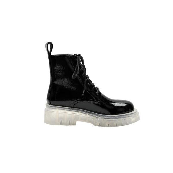 sklfgxzy new style genuine leather women's boots boots european brands transparent soles lace-up women's shoes, Black
sklfgxzy new style genuine leather women's boots boots european brands transparent soles lace-up women's shoes, Black