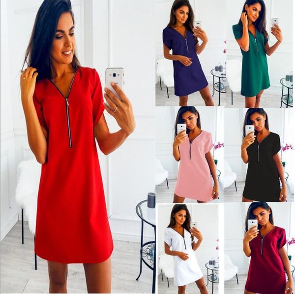 fashion new womens a line v-neck slim skirt chiffon short sleeves ladies party casual dresses dress, Black;gray
fashion new womens a line v-neck slim skirt chiffon short sleeves ladies party casual dresses dress, Black;gray