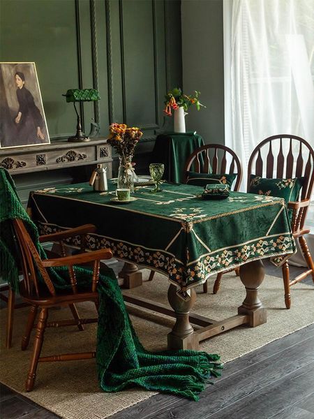 table cloth luxury high-end dark green american velvet retro waterproof tablecloth european rectangular coffee table1
table cloth luxury high-end dark green american velvet retro waterproof tablecloth european rectangular coffee table1
