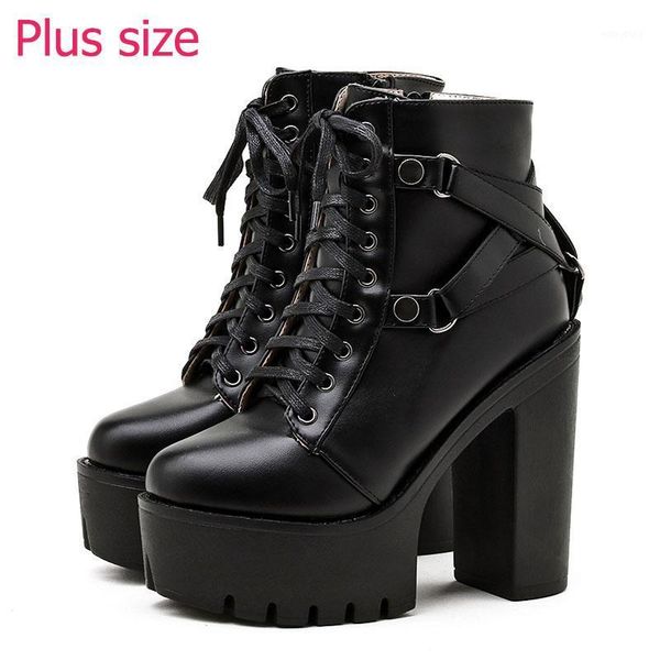 women fashion black ankle boots high heel punk lace-up soft platform shoes leather woman party boots high heels spring autumn1
women fashion black ankle boots high heel punk lace-up soft platform shoes leather woman party boots high heels spring autumn1