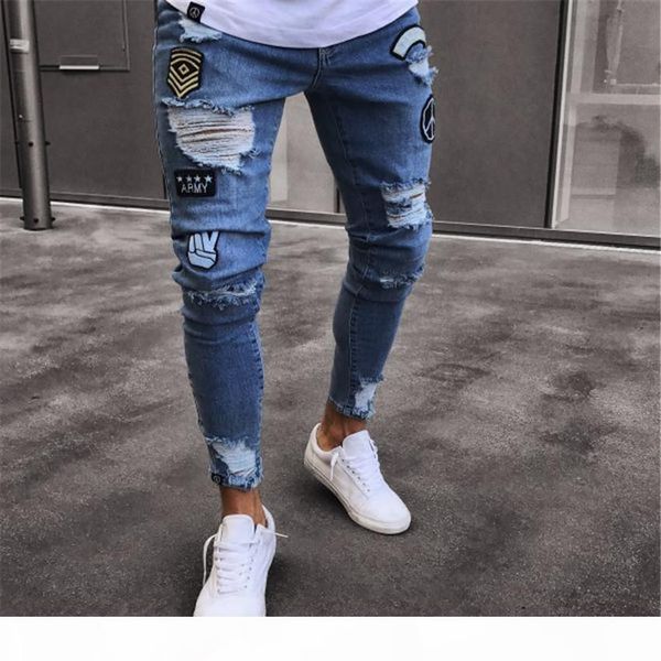 2018 new skinny jeans men hole embroidered hip hop jeans slim men trousers casual summer denim pants classic cowboys clothes d18102401, Blue
2018 new skinny jeans men hole embroidered hip hop jeans slim men trousers casual summer denim pants classic cowboys clothes d18102401, Blue