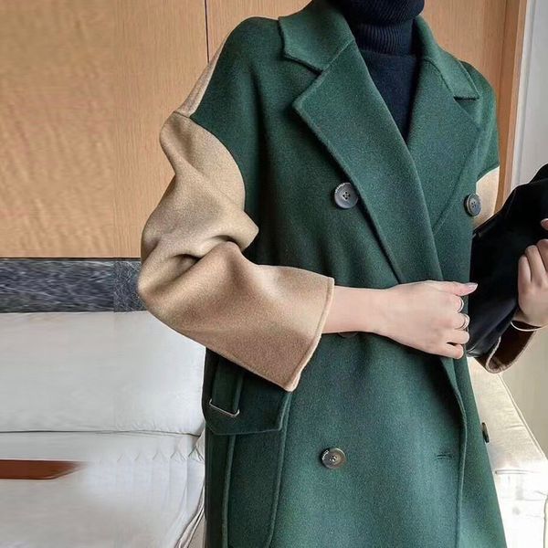 lanmrem 2020 autumn and winter women's double-sided wool long double-breasted pocket loose woolen coat 2a458x1020, Black
lanmrem 2020 autumn and winter women's double-sided wool long double-breasted pocket loose woolen coat 2a458x1020, Black
