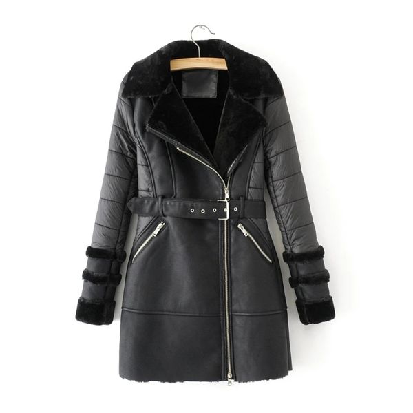 fashion women long pu leather coats winter ladies fur collar faux leather jackets vintage female long jacket girls pocket 201029, Black
fashion women long pu leather coats winter ladies fur collar faux leather jackets vintage female long jacket girls pocket 201029, Black