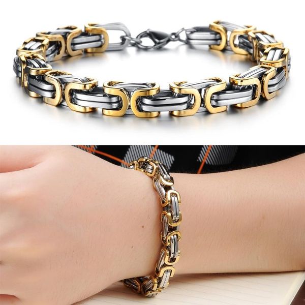 gold silver plated byzantine bracelet for men silver plated 316l stainless steel 22cm*8mm mens byzantine bracelet bangle mens, Black
gold silver plated byzantine bracelet for men silver plated 316l stainless steel 22cm*8mm mens byzantine bracelet bangle mens, Black