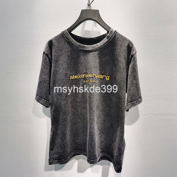 women's t-shirt aw wangjia spring and summer letter gold thread embroidery washing loose versatile short sleeved cotton t-shirt women, White
women's t-shirt aw wangjia spring and summer letter gold thread embroidery washing loose versatile short sleeved cotton t-shirt women, White