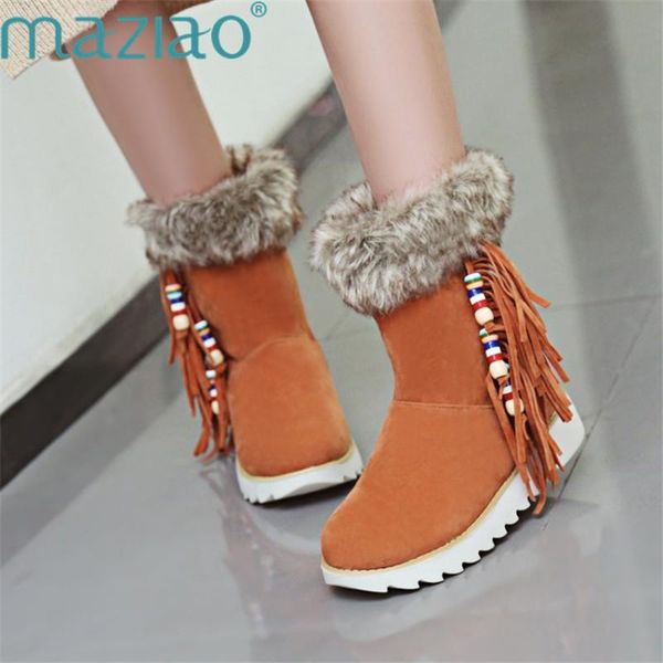 boots leather winter round toe tassels women snow fur ethnic style fashion ankle maziao, Black
boots leather winter round toe tassels women snow fur ethnic style fashion ankle maziao, Black
