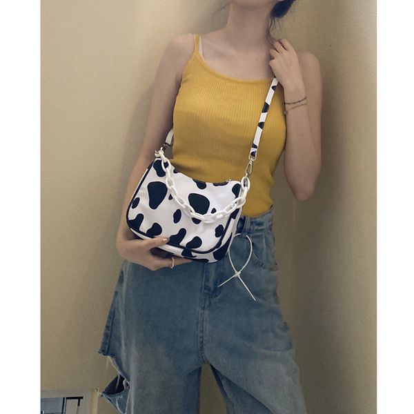 french style minority cow pattern armpit bag for women 2020 new fashion summer acrylic chain nylon cloth shoulder bag c1114
french style minority cow pattern armpit bag for women 2020 new fashion summer acrylic chain nylon cloth shoulder bag c1114