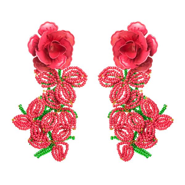 new brand designer drop earrings jewelry personality deep pink flower beads tassel big statement fashion party women dangles earring gifts, Silver
new brand designer drop earrings jewelry personality deep pink flower beads tassel big statement fashion party women dangles earring gifts, Silver