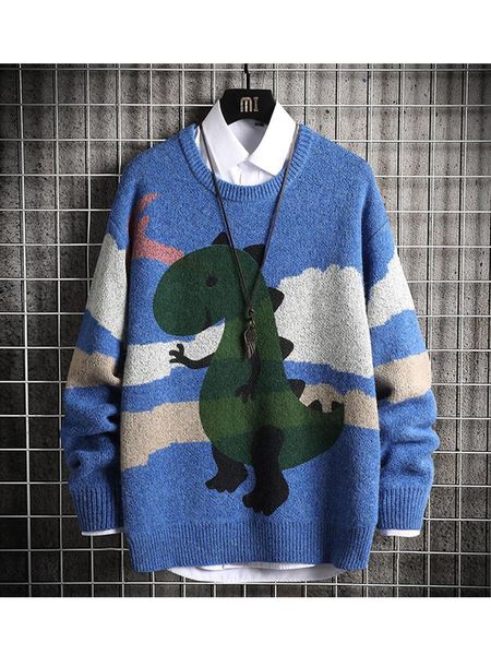 oversized mens knitted sweater men 2020 anime dinosaur sweaters jumper pullover hip hop harajuku grey sweater men, White;black
oversized mens knitted sweater men 2020 anime dinosaur sweaters jumper pullover hip hop harajuku grey sweater men, White;black